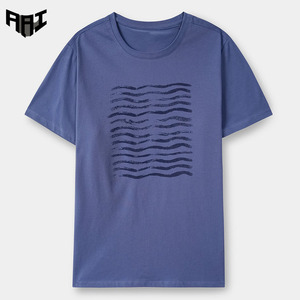 Camiseta de Hombre de Color Sólido con Diseño Gráfico, Estilo Minimalista, Ropa Casual Urbana, Felpa de Algodón de 250g, Manga Corta, Suministro OEM - Product Image 1