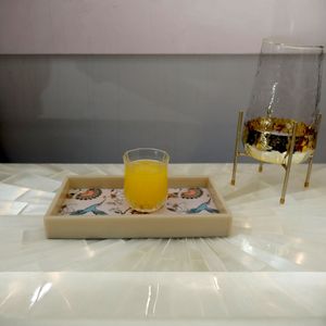 ถาดเรซิ่นตกแต่งหรูหราสำหรับโต๊ะกาแฟ ห้องนั่งเล่น ห้องครัว ห้องน้ำ โต๊ะเครื่องแป้ง ถาดอีพ็อกซี่ลายดอกไม้และนก - Product Image 2