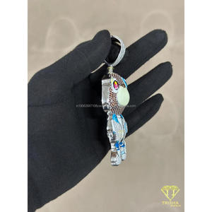 Collar con Personaje de Dibujos Animados Personalizado, Plata 925, Diamante Moissanita, Colgante Hip Hop - Product Image 4