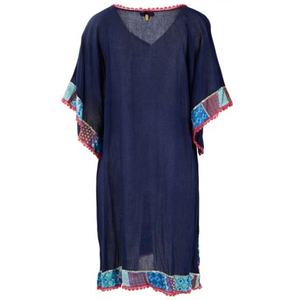 โบฮีเมียนฮิปปี้ชุดเดรสคลุมเดินชายหาดสำหรับผู้หญิงชุดเดรสทูนิคผ้าฝ้ายแบบดั้งเดิมอินเดียปักลายธรรมชาติ - Product Image 5