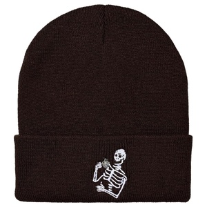 หมวกถักลายโครงกระดูกสำหรับผู้ชายและผู้หญิงหมวกบีนนี่สำหรับฤดูหนาวหมวกผ้าแจ็คการ์ดให้ความอบอุ่น - Product Image 2