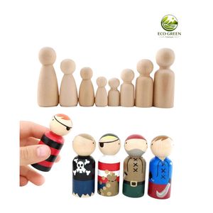 Montessori <b>Wooden</b> <b>Peg</b> People for Kids Craft Painting Educational Toy and Home Decoration - Product Image 5