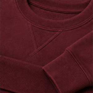 Customize Maroon Mens Modern Straight Classic <b>Crewneck</b> With Triangle Insert Pullover Sweatshirt MCRW-0049 - Product Image 5