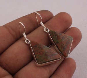 Handmade Jasper <b>Earrings</b> 925 <b>Sterling</b> <b>Silver</b> Vintage Bohemian Style Natural Stone <b>Dangle</b> <b>Earrings</b> 2026 Trending Unique Pattern - Product Image 2
