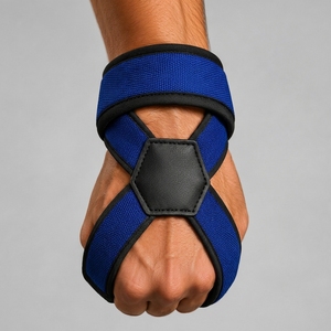 Sangles de musculation en néoprène et coton personnalisables avec logo, haute élasticité, écologiques, légères, en forme de 8, fermeture à pression, unisexe, universelles - Product Image 4