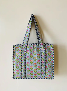 Eco-Friendly Women's Bohemian Cotton <b>Quilted</b> Tote <b>Bag</b> Zipper Floral Pattern Multi-Colour Shoulder <b>Bag</b> for Daily Use Travel - Product Image 3
