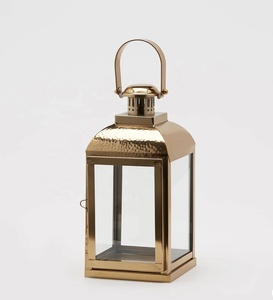 Manufacturers Luxury Stainless Steel <b>Gold</b> Plated Metal Candle <b>Lanterns</b> for Home & Patio Decoration - Product Image 6
