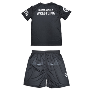 Custom Wrestling Uniform Set Sublimated Singlet Wrestling Jersey Shorts Team Training Sports Competition Sportswear Kit Black - Product Image 2