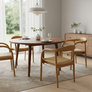 Chaise de salle à manger scandinave Selly en teck indonésien de qualité supérieure, avec pieds tournés, pour restaurant, cuisine, usage commercial, vente en gros - Product Image 5