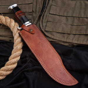 High Quality Custom Handmade D2 Steel Mirror Polished Blade Hunting Bowie Knife Leather Handle Ideal Gift Free Leather Sheath - Product Image 5