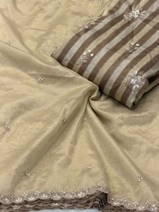 Cuentas de tejido de viscosa pura para bordado, uso en sari, vestido, kurti, ancho 44, gsm 65, 20 metros cada uno, varios colores. - Product Image 3