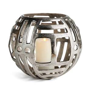 Geometric Silver Metal <b>Hurricane</b> Candle Holder Decorative <b>Lantern</b> for Wedding Centerpiece - Product Image 5