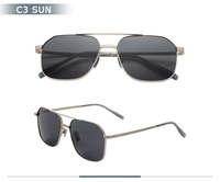 Lunettes de soleil polarisées Fashion Square à double couche, protection UV, monture légère et durable, unisexe, confort optimal pour la plage