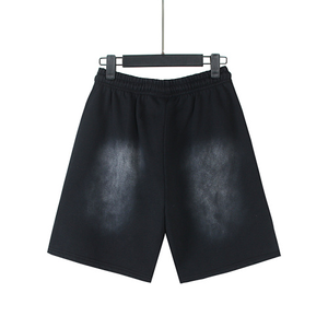 Shorts Homme 100% Coton à Cordon de Serrage, Style Vintage Délavé, Cinq Poches, Streetwear Décontracté, Couleur Unie, Nouvelle Collection Tendance Marque - Product Image 3