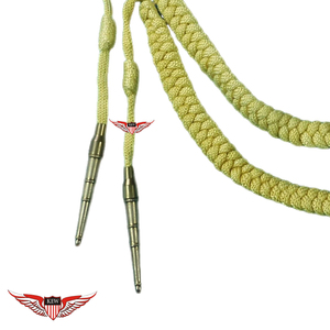 Aiguillette de hombro trenzada dorada para desfile, estilo alemán, con punta metálica - Product Image 3