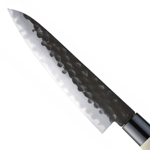 Couteaux de chef, lame de 180 mm, finition martelée, manche en bois clair, pour hacher les légumes, trancher la viande et usage quotidien en cuisine. - Product Image 5