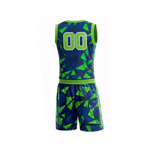 ชุดบาสเก็ตบอลแบบซับลิเมชั่นคุณภาพสูงสั่งทำพิเศษ ผ้าโพลีเอสเตอร์ 100% ไซส์พลัส ดีไซน์ใหม่ พิมพ์ลาย ระบายอากาศได้ดี พร้อมลายปัก - Product Image 3