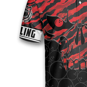 เสื้อโปโลสำหรับเล่นโบว์ลิ่งผู้ชาย เสื้อทีมประสิทธิภาพสูง ซับเหงื่อ แห้งเร็ว มีปก เสื้อกีฬาแขนสั้น ชุดยูนิฟอร์มสั่งทำได้ - Product Image 6