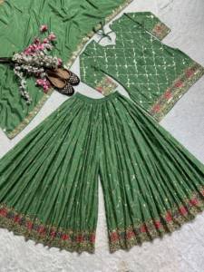 Ensemble Salwar Kameez en soie brodée couleur moutarde, longueur au sol, tenue traditionnelle indienne et pakistanaise pour mariage, pour femmes - Product Image 5