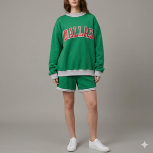 Conjunto de Pantalones Cortos con Cuello Alto Refinado, Atuendo Combinado de Invierno, Cómodo, Suave, Cálido, Relajado, Elegante, Colección de Ropa para el Día a Día - Product Image 1