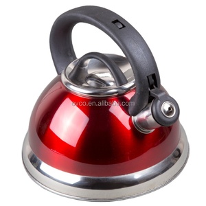 Alexa 3.0 Qt. Stainless Steel Whistling Tea Kettle in Cranberry Color - Product Image 1