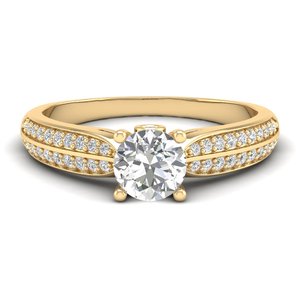 Anillo de compromiso solitario de moissanita con certificado GRA de oro macizo de 14K, precio mayorista REYES, para mujer, joyería de lujo para regalo de boda - Product Image 6