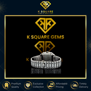 Nouvelle montre de luxe de qualité supérieure, mouvement à quartz analogique en acier inoxydable, étanche à 3 mètres, boîtier carré, bracelet serti de diamants - Product Image 5