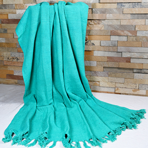 Manta Ligera de Algodón, Color Sólido, Suave y Transpirable, Cubrecama, Manta para Sofá, Hecha a Mano, Decoración para el Hogar, Tejido Natural - Product Image 2