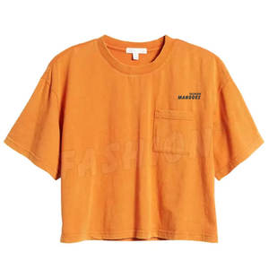 Camisetas Cortas de Cuello Redondo y Manga Corta de Color Sólido al por Mayor para Niñas, Camisetas Deportivas de Algodón, Camisetas Casuales y Cómodas - Product Image 1