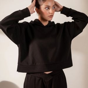 <b>Women</b> <b>Black</b> Two Piece Tracksuit Hooded Sweatshirt Matching Jogger <b>Pants</b> Casual Sportswear Comfortable Fit Custom Manufacturer - Product Image 5