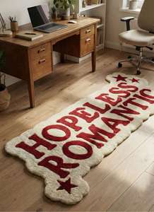 Alfombra Moderna Premium de Lana Blanca Borgoña, Antideslizante, de Pelo Medio, con Diseño Gráfico, Hecha a Mano para Decoración del Hogar - Product Image 2