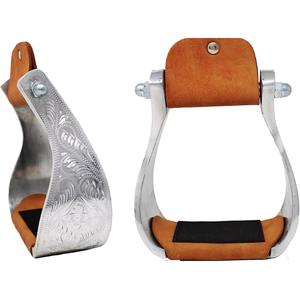 Estribos Premium para Caballos Western - Aluminio Ligero con Cubierta de Cuero para una Montada Cómoda - Product Image 3