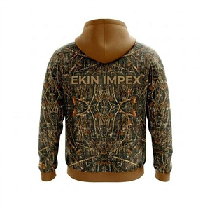 เสื้อฮู้ดลายพรางป่าไม้แบบสมจริงสำหรับผู้ชาย ผลิตตามสั่ง/ออกแบบตามสั่ง ขายส่ง - Product Image 2