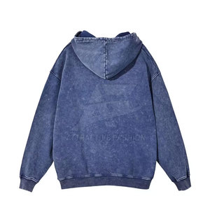 Vente directe d'usine, sweats à capuche pour hommes de la meilleure qualité, design personnalisé, votre propre logo, sweats à capuche basiques pour hommes, effet délavé - Product Image 4