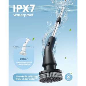 Spazzola Elettrica Rotante Impermeabile IPX7 2026 Aggiornata, Senza Fili, con 7 Spazzole, per Pulizia Bagno e Multiuso - Product Image 3