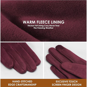 Gants en cuir pour femmes avec détails cloutés chics et doublure en velours doux pour un style et une chaleur hivernaux - Product Image 5