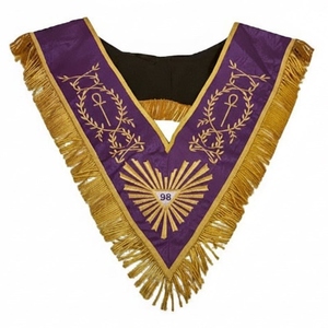 Gran Maestro 98 °   Collar de Lujo - Rito de Memphis-Misraim (ORUMM) Collar Ceremonial Bordado a Máquina para Logia Azul - Product Image 1
