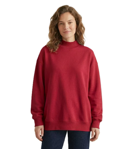Suéter de cuello simulado de felpa estampado oversize para mujer, transpirable, de ajuste relajado, manga larga, estilo urbano informal para invierno - Product Image 4