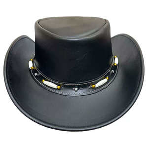 High Quality <b>Men</b> Western Cowboy <b>Hat</b> Faux Leather Gentleman Vintage <b>Hat</b> Spring Autumn <b>Summer</b> Cowboy <b>hat</b> - Product Image 1
