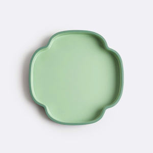 AZORA INDUSTRIES Plato de Resina Brillante Pintado a Mano, Ecológico, Tradicional y Único, con Colores de Jade y Diseño en Espiral, para Decoración del Hogar - Product Image 1