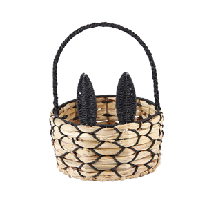 Cesta de Jacinto de Agua con Forma de Conejo, Cesto de Almacenamiento Tejido a Mano con Asa, Decoración de Pascua Artesanal Premium de Vietnam - Product Image 1