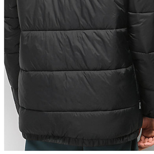 Men's Black Puffer Jacket Waterproof Breathable Canvas Windproof Zipper Closure <b>Hoodies</b> Summer Casual Style Regular Sleeve - Product Image 3