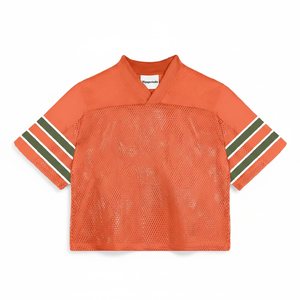 T-shirt unisexe surdimensionné à col en V, coupe courte, en maille, à séchage rapide, avec logo personnalisé, style rétro, maillot de football américain, manches courtes, imprimé, grande taille - Product Image 6