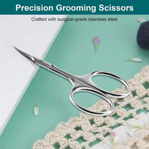Tijeras de Manicura de Acero Inoxidable de Precisión con Hoja Curva para Diestros, Punta Afilada para Recortar Cutículas, Cuidado de Uñas, Duraderas, para Cejas - Product Image 6