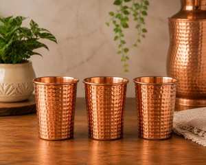 Gobelet portable en cuivre martelé fait main, étanche, avec couvercle à vis, compatible lave-vaisselle et micro-ondes, tasse moderne pour la maison, les hôtels et les cadeaux promotionnels - Product Image 4