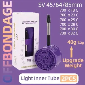 Offtire 2 adet Ultralight 39g bisiklet iç tüp 700CC yol bisiklet TPU malzeme lastik 65mm uzunluk fransız vana bisiklet aksesuarı