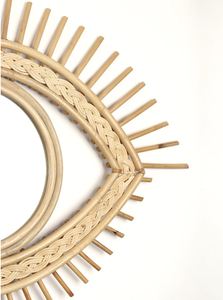 Vietnam Modern Rattan Floral Round <b>Mirror</b> Handmade <b>Wall</b> Decor - Product Image 4