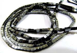 EMINENT JEWEL N ARTS Cuentas de Hematita Natural Negra en Forma de Cubo de 2mm, 15-16 Pulgadas, para la Fabricación de Joyas, Se Venden por Hilo, de Rajasthan - Product Image 2