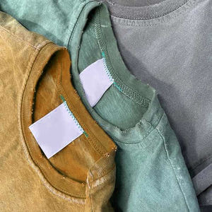 Men's Oversized Short Sleeve Stand Collar Solid Color <b>Knitted</b> 100% Cotton 280g Casual Breathable T-Shirt - Product Image 5