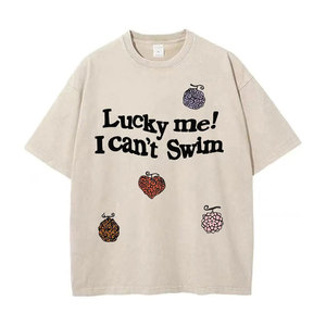 T-shirt oversize en coton 100% avec imprimé graphique d'anime japonais, style streetwear, délavé, manches courtes, décontracté, tendance urbaine pour hommes - Product Image 2